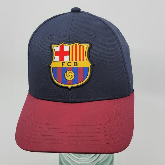 FC Barcelona Hat Cap Football Soccer FCB Red Maroon / Navy Blue New - Picture 1 of 8